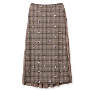 IN-PROCESS FLW EMB CHECK SKIRT