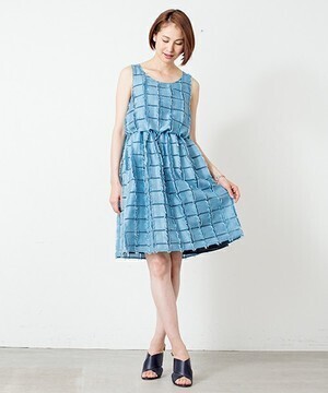 AMIW ブロックジャガードワンピース