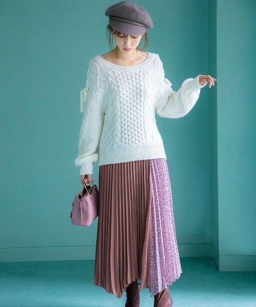 WILLSELECTION 小花パッチワークイレヘムスカート