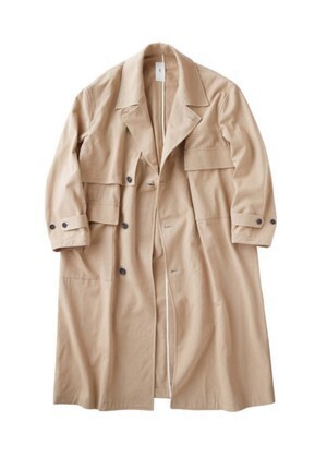 KURO Twisted Yarn Cotton Chino Trench Coat