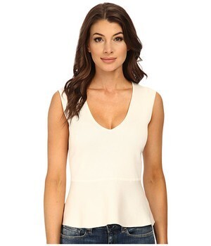 BCBG MAXAZRIA Amma Sleeveless V-Neck Peplum Top