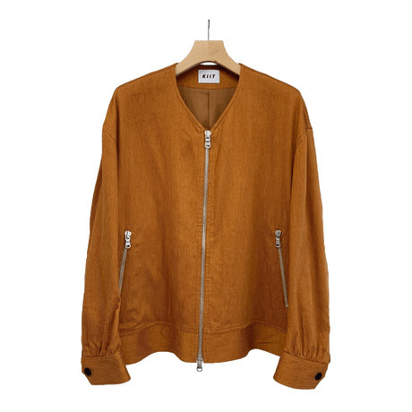 KIIT LINEN BLEND DOBBY STRIPE ZIP-UP BLOUSON
