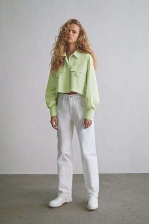 ZARA ポケット付きポプリンシャツ