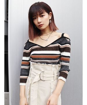 EMODA フィットリブストラップトップス