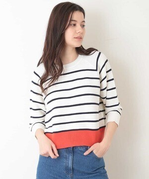 TARA JARMON 配色ボーダーニット