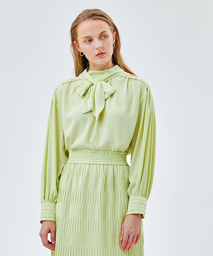 LANVIN en Bleu ジョーゼットボウタイブラウス