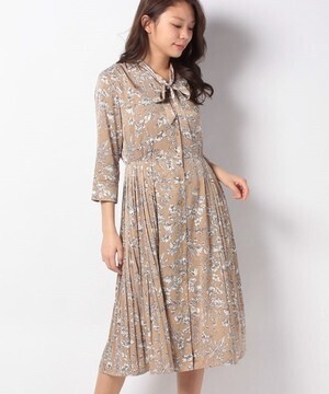 TONAL ボウタイプリーツオープンドレス