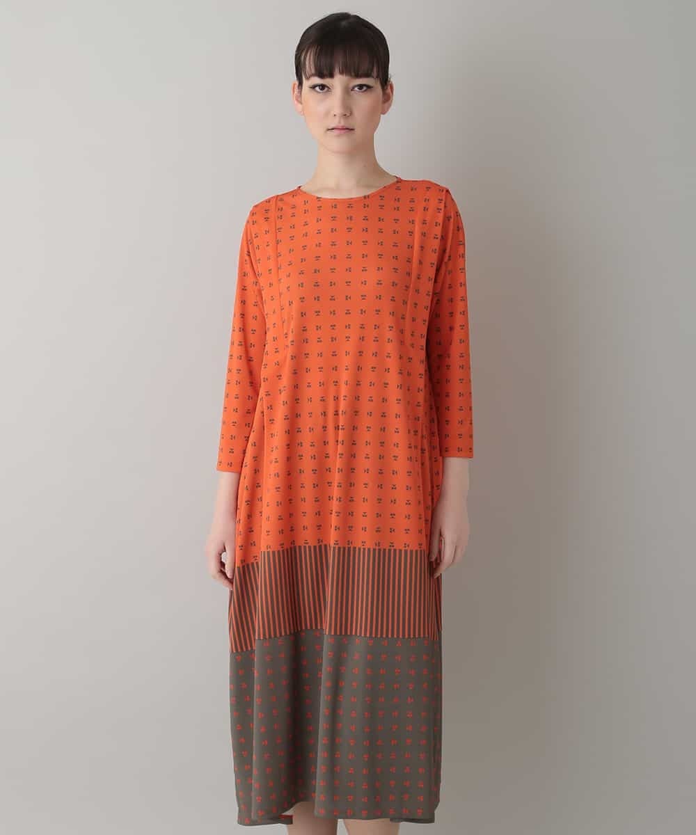 HIROKO KOSHINO スムースロゴ切り替えデザインドレス