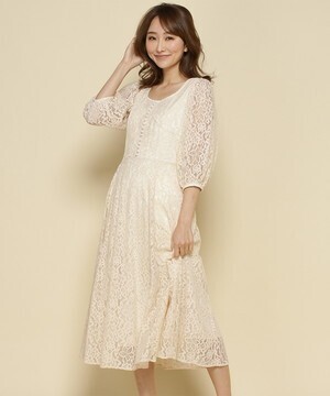 And Couture ボリューム袖レースワンピース