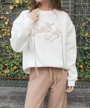 MODE ROBE リボンメッセージ裏起毛スウェット/3カラー