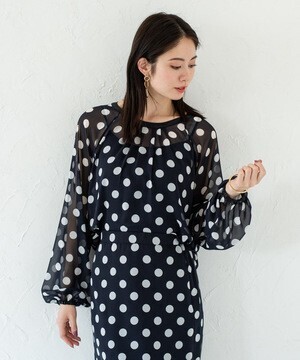 Loungedress シフォンドットブラウス