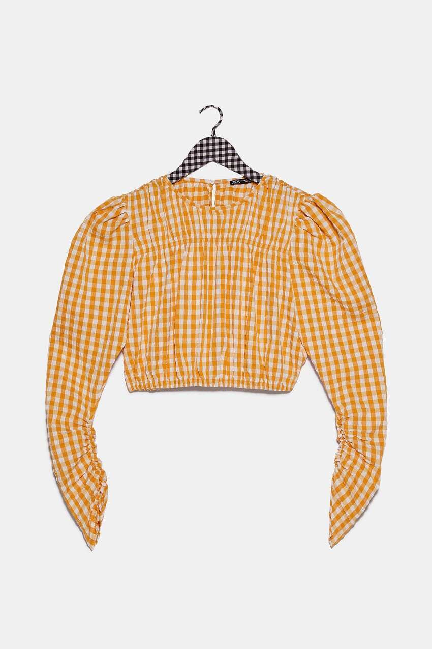 ZARA ギンガムチェックトップス