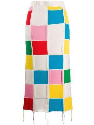 MSGM patchwork-knit pencil skirt