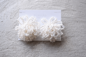 Matilda rose pearl beads fringe /ピアス