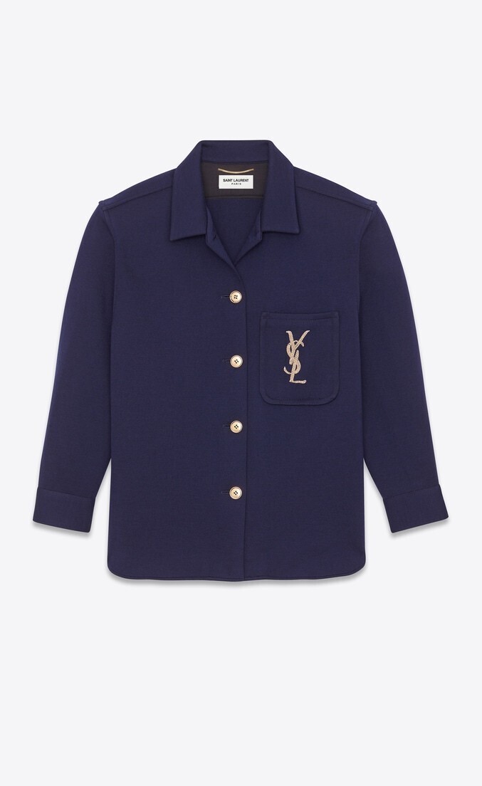 SAINT LAURENT エンブロイダリー モノグラム オーバーシャツ