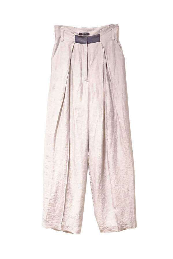 AULA AILA SEE-THROUGH TUCK PANTS