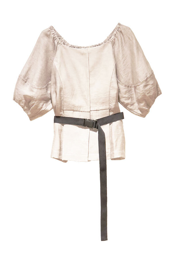 AULA AILA SEE-THROUGH VOLUME BLOUSE
