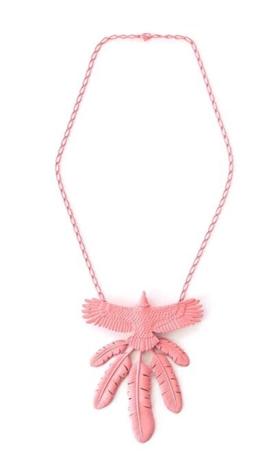 KAPITAL METALLIC TIN LACQUER EAGLE NECKLACE