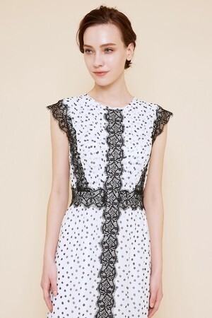 TADASHI SHOJI ドット プリーツレース ミモレドレス｜TADASHI SHOJI（タダシ ショージ）公式オンラインショップ