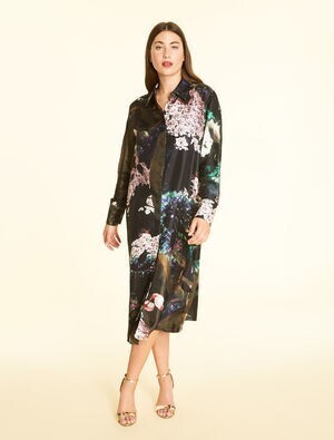 MARINA RINALDI SILK SHIRT DRESS