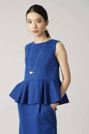 Ele NATURAL BEAUTY ジャージーセットアップラッフルブラウス