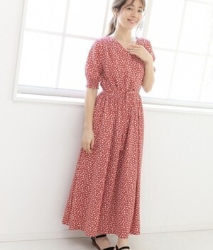 PREFERIR カシュクール 花柄 ワンピース