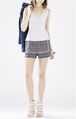 BCBG MAXAZRIA Amma Sleeveless V-Neck Peplum Top
