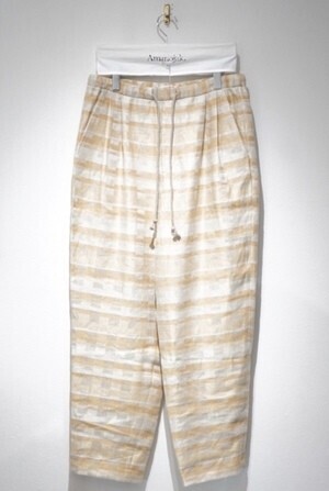FRANK LEDER JACQUARD LINEN EASY PANTS