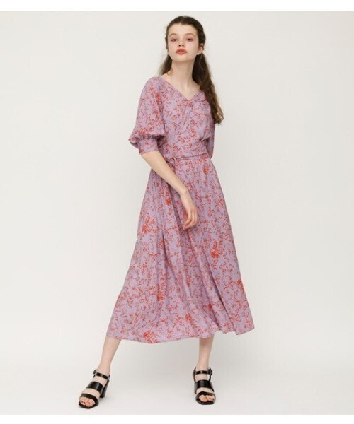 SLY LEAF FLOWER PUFF SLEEVE OP　ワンピース