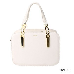Charuer ゴールド金具付きスクエア型2WAYバッグ