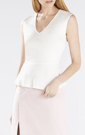 BCBG MAXAZRIA ALONYA PEPLUM TOP