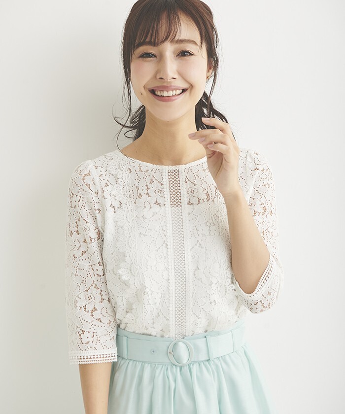 Debut de Fiore 五分袖レースブラウス