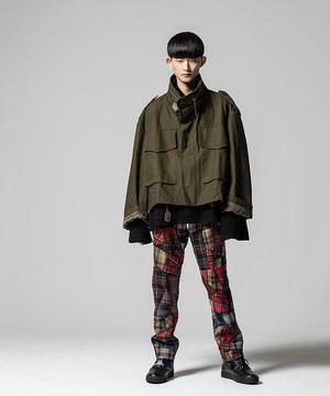ANREALAGE PATCHWORK CHECK SLACKS