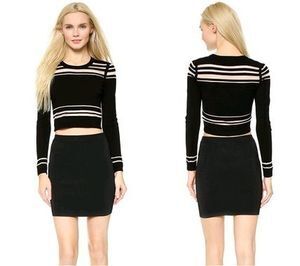 milly Illusion Striped Crop Top