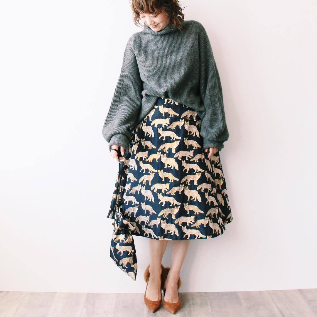 DRESSLAVE KITSUNE jacquard trapeziod SK