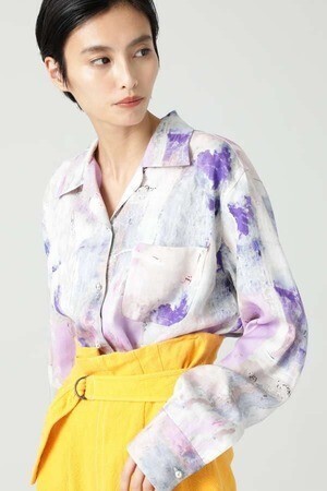 CREOLME ペイントアート開襟シャツ