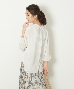 MICA&DEAL タンドカラー2WAYギャザーブラウス