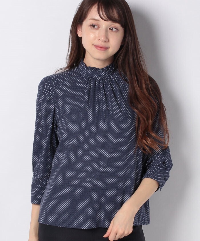 OLD ENGLAND 【セットアップ対応商品】ジンタンドットブラウス