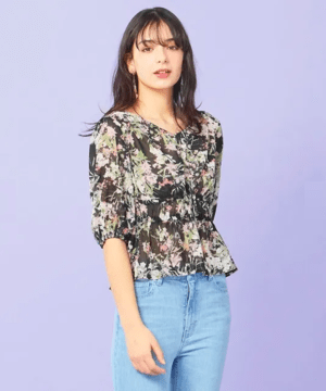TOCCA 【TOCCA LAVENDER】Floral Chiffon ブラウス