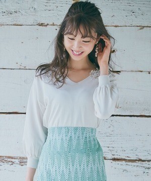 WILLSELECTION 3Dシアー刺繍ニット