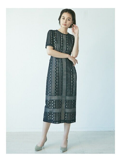 LagunaMoon LADYジオメトリックレースドレス