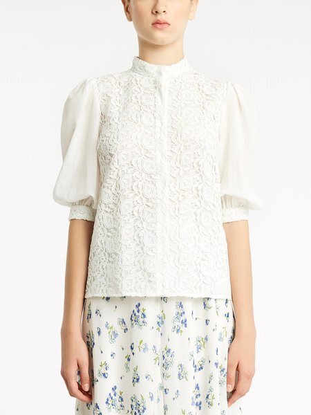 Be Blumarine Cotton shirt with macram? lace