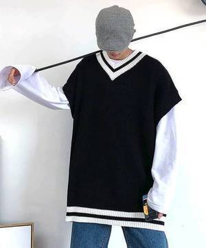 neos ルーズシルエット ビッグシルエット チルデンニット ベスト