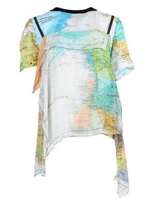 sacai Multicolored World Map Print Blouse