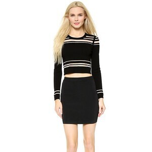 milly Illusion Striped Crop Top