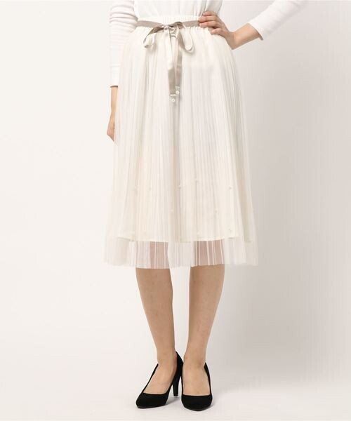 LAISSE PASSE パール付チュールスカート