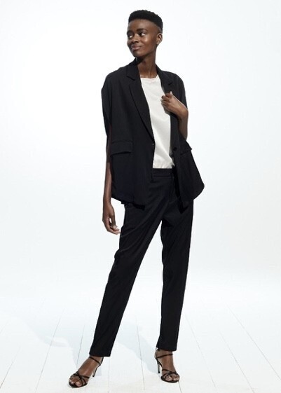 European Culture CREPE OVERSIZED SLEEVELESS JACKET