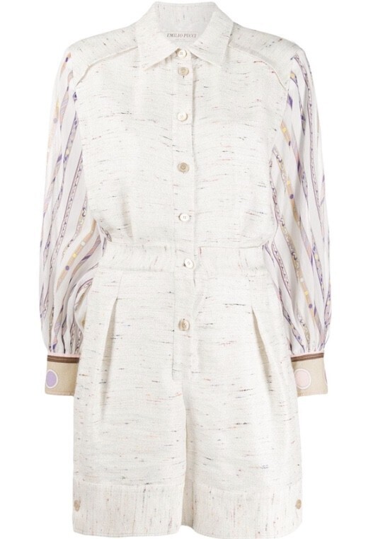 Emilio Pucci パターンスリーブ ロンパース