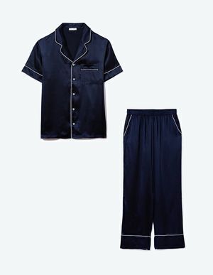 SLEEPY SLEEPY シルクパジャマ半袖&ロングパンツ/セット