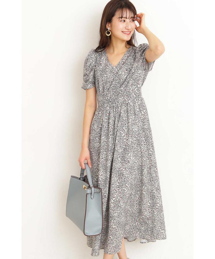 N.Natural Beauty Basic* プリントパワーショルダーワンピース